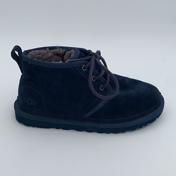 UGG Neumel dark blue suede leather shearling wool lined lace up men’s 7 main image 7